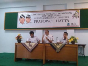 BEM FISIP UIN Jakarta Deklarasikan Dukung Capres Prabowo-Hatta