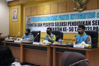 Wakapolda Banten Pimpin Penandatanganan Pakta Integritas Seleksi Sekolah Inspektur Polisi TA 2021