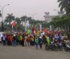 Demo Buruh Blokir Jalan Raya