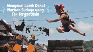 tradisi Hombo Batu atau lompat batu, Nias, Sumatera Utara. (foto: flickr/Afriadi Hikmal), ilustrasi: Aisyah/dt