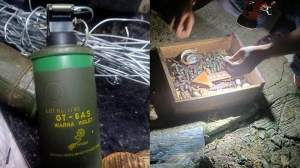 Granat asap dan selongsong peluru ditemukan di dalam sebuah kamar kontrakan di Jalan Kemang Sari 2 RT 002 RW 011, Jatibening Baru, Pondok Gede, Kota Bekasi, Jawa Barat, pada Senin (26/9/2022). (ist)