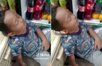 VIDIO: Kocak Bocah Ini Tertidur Depan Kulkas Karena Tahan Puasa