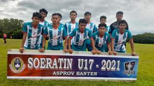 Tim Persitangsel U-17 saat lakoni piala Suratin 2021 yang digelar di stadion Heroik Grup l Kopassus, Serang, Banten.