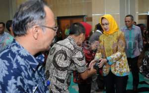 Walikota Airin usai prosesi pelantikan 48 pejabat di Lantai lV Balaikota Tangsel.