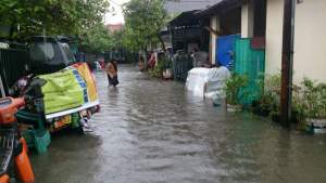 Banjir di Perumahan Pondok Pakulonan, Serpong Utara, Kota Tangsel.