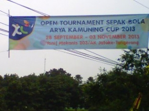 Tangerang- Spanduk tournament sepak bola telah terpasang di Yonif 203/AK Tangerang.Jum&#039;at (01/11)dt