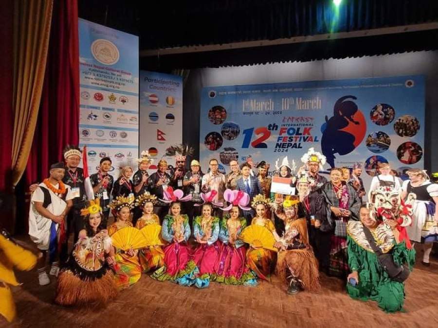Membanggakan, Delegasi Tangsel Jadi Perwakilan Indonesia di Ajang International Folk Festival 2024 di Nepal
