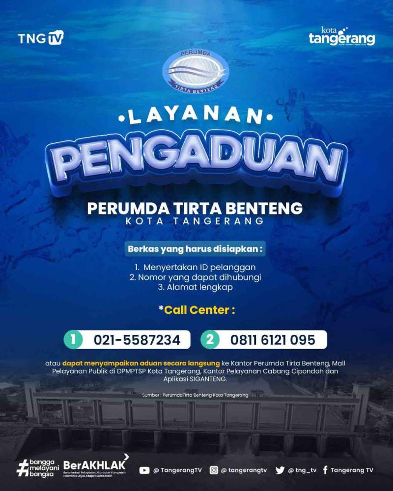 Pelayanan Air di Kota Tangerang Terkendala? Hubungi Layanan Pengaduan Perumda Tirta Benteng Segera!