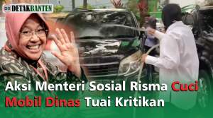 VIDIO: Mensos Tri Rismaharini Cuci Mobil Dinas Tuai Kritikan