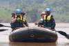 Tim Rescue Pol PP Tangsel Sisir Sungai Cisadane Cari Buaya Lepas