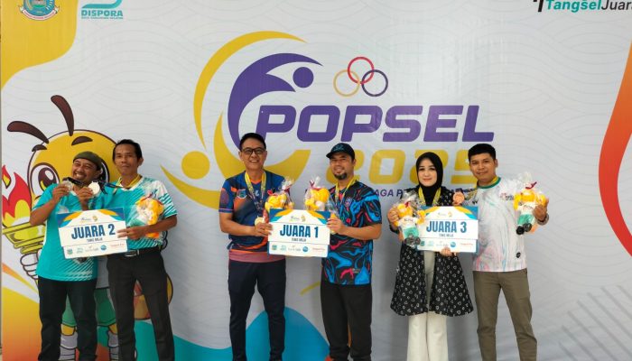 POPSEL 2025, Dindikbud Tangsel Juara Cabor Tenis Meja