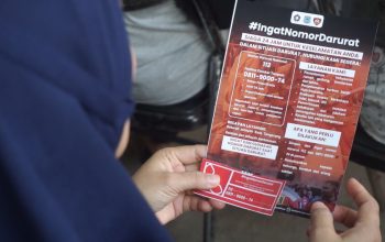 Mahasiswa Ilmu Komunikasi UPJ bersama DPKP Kampanyekan #IngatNomorDarurat