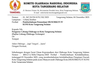 Aneh bin Ajaib, Wali Kota Tidak Bisa Hadir, Musorkot KONI Tangsel Ditunda