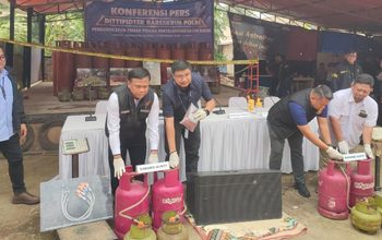 Bareskrim Polri Bongkar Pengoplosan Gas LPG Bersubsidi di Pondok Aren Tangsel